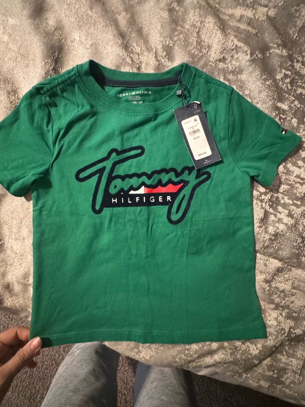 Tommy Hilfiger Boys Graphic T-Shirt Green Size XS NWT